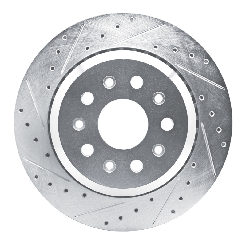 Jeep Wrangler Brake Rotor (1) - Rear Left - R1 Concepts - Drilled & Slotted - Silver - `20-`25